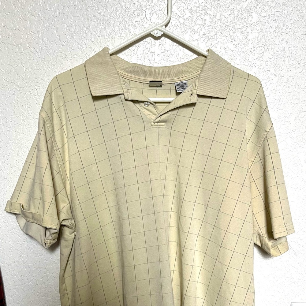 Geoffrey Beene pale yellow polo